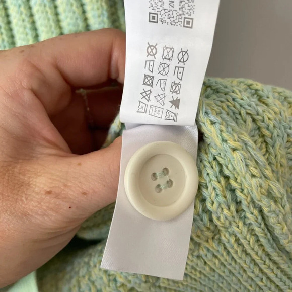 Zara  Textured Weave Woven Oversized Cardigan NWT Green Yellow Size XL - Picture 7 of 8